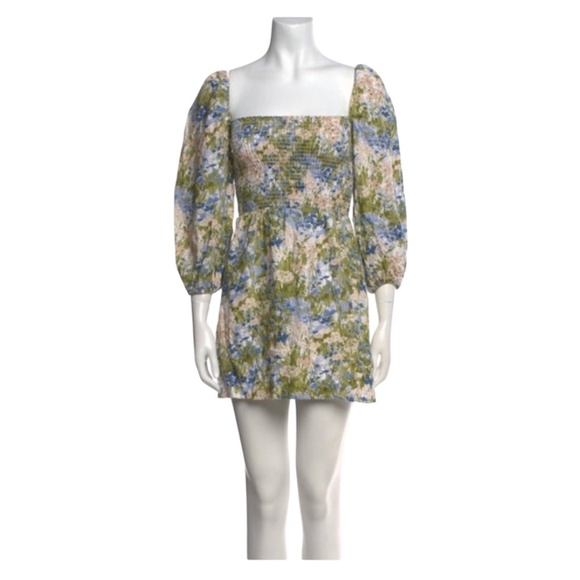 Reformation Greyson Hillside Floral 100% Linen Dress Size XS - Picture 11 of 12